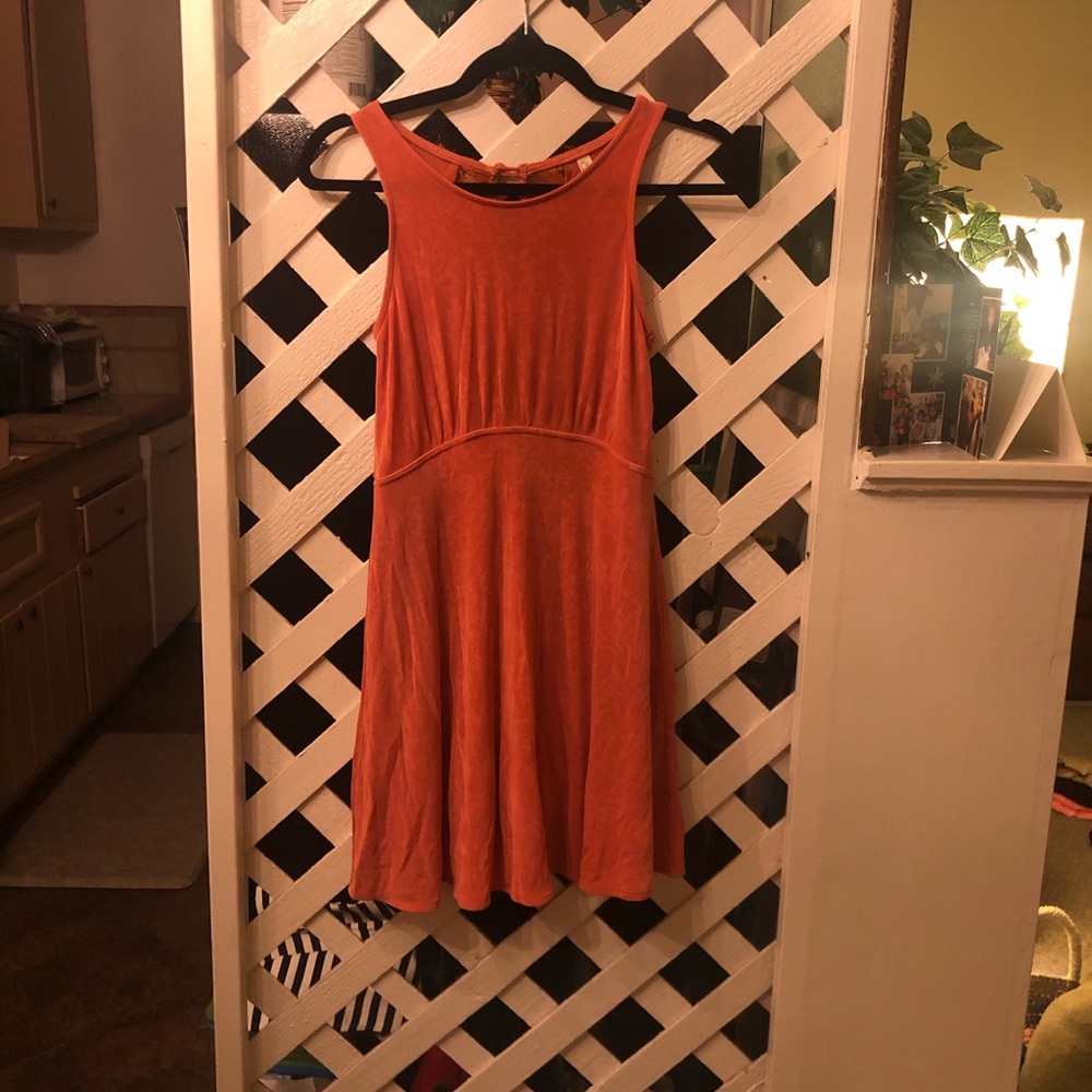 Free people orange velvet skater dress